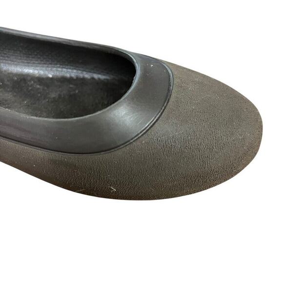 Crocs Mammoth Ballet Flats Fur Lined Dark Brown Round Toe Slip On Shoes sz 7 - Picture 2 of 16
